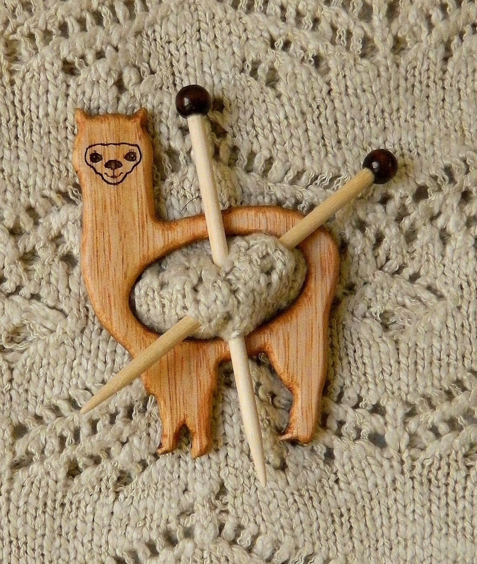 Shawl Stick Pin, Wooden Pin, Hair Stick, Knitted Garment Pin