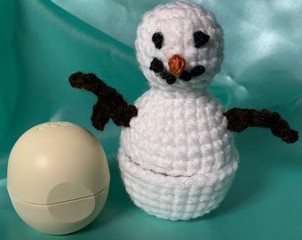 Snowman EOS holder crochet pattern