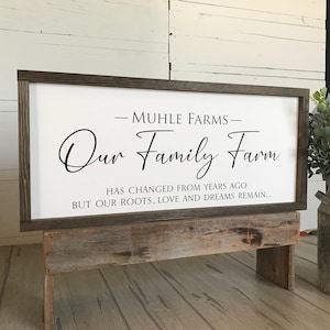 Personalized Our Family Farm Framed Wood Sign