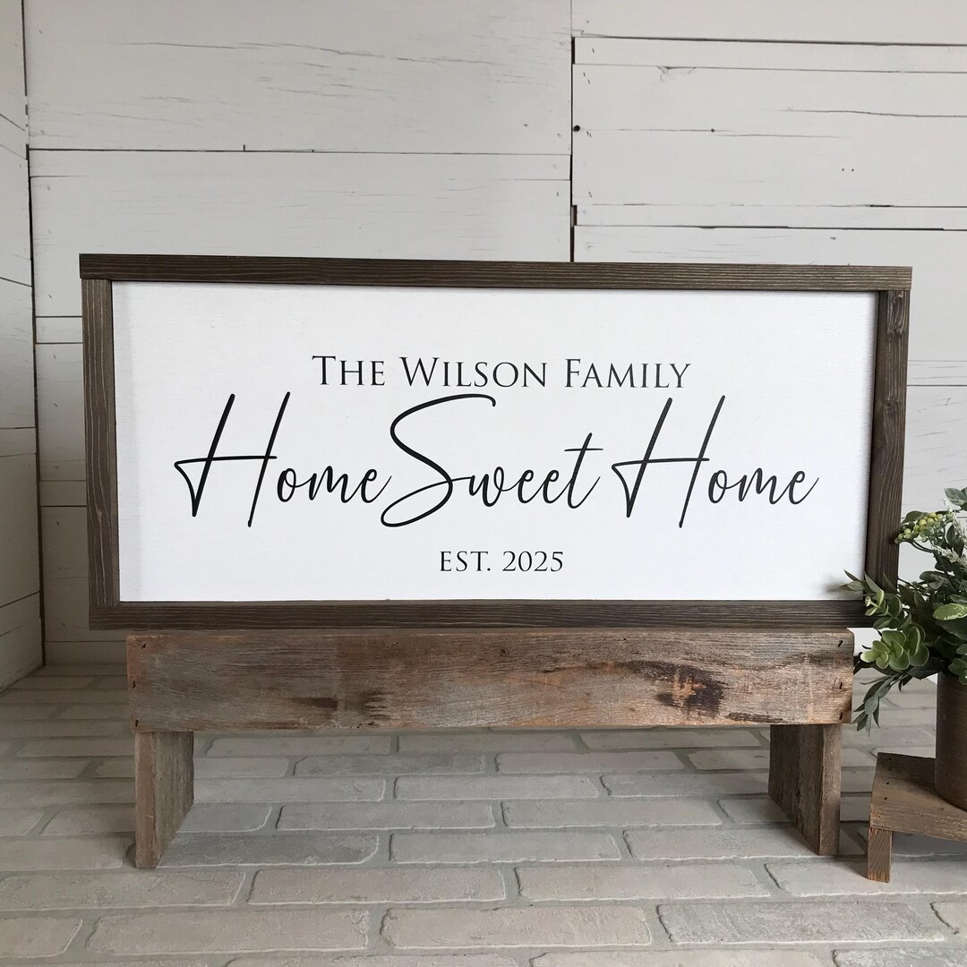 Personalized Family Name Wood Sign Home Sweet Established Year Custom ...