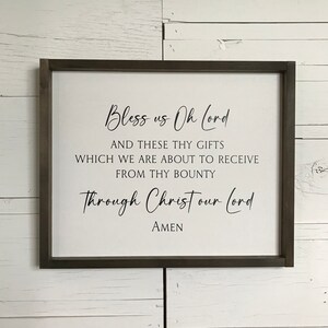 Bless Us Oh Lord Prayer Sign: Framed Farmhouse Kitchen Decor - Etsy