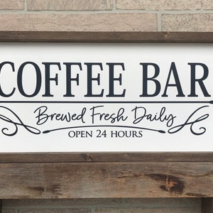 Coffee Bar, farmhouse sign, country wood signs, home decor, kitchen sign, framed wood sign
