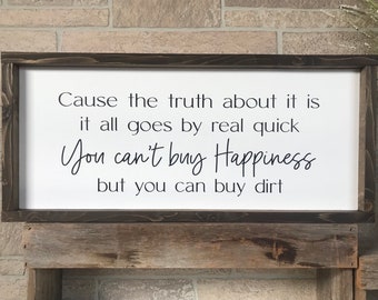 Buy Dirt Song Lyric Sign: Framed Farmhouse Wood Decor