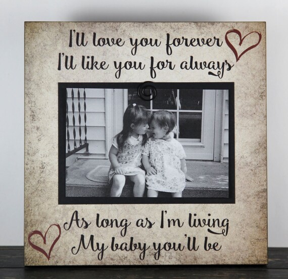 Baby Gift Rustic Clip Picture Frame I Ll Love You Forever Image 0
