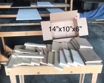 Box of Assorted Scrap Wood Pieces for DIY signs and crafts, kids projects