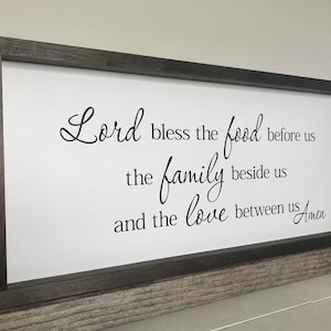 Bless the food before us, rustic farmhouse sign , country wood signs, home decor, dining room sign
