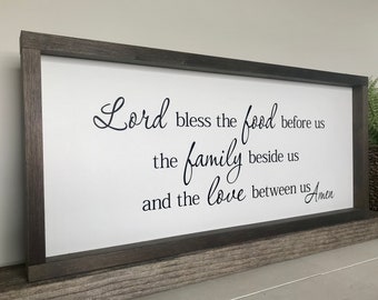 Bless the food before us, rustic farmhouse sign , country wood signs, home decor, dining room sign