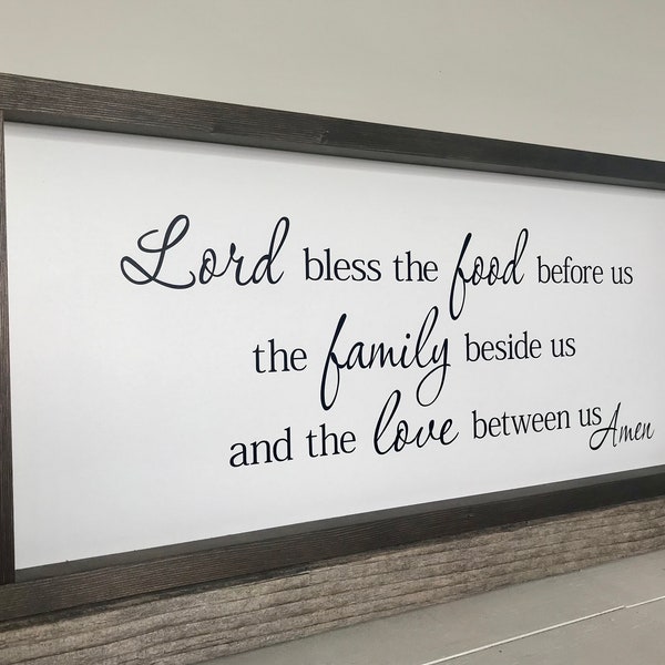 Bless the food before us, rustic farmhouse sign , country wood signs, home decor, dining room sign