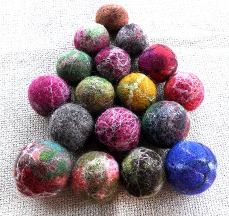 Felted balls Wool felted cat toy small dog toy felted balls Etsy