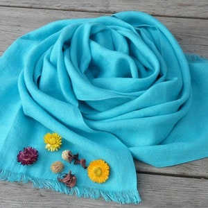 Soft Pure LINEN Scarf,  Summer Scarf    natural scarf   linen fabric  Boho Style Natural Flax Organic Unisex Scarf