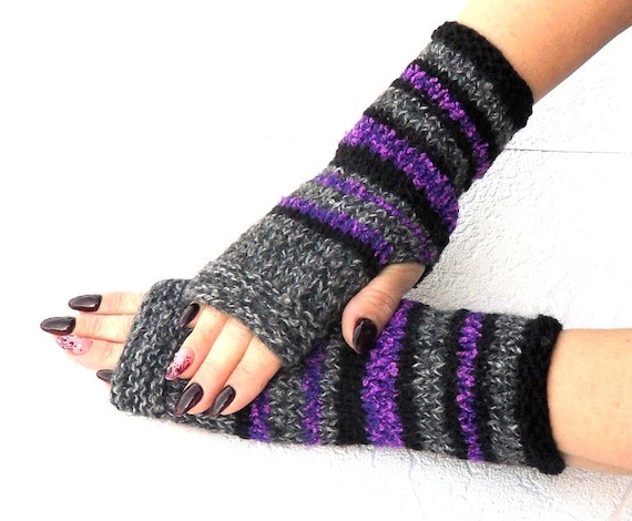 Hand Knitted Fingerless Gloves Wool Arm Warmers Gloves Winter