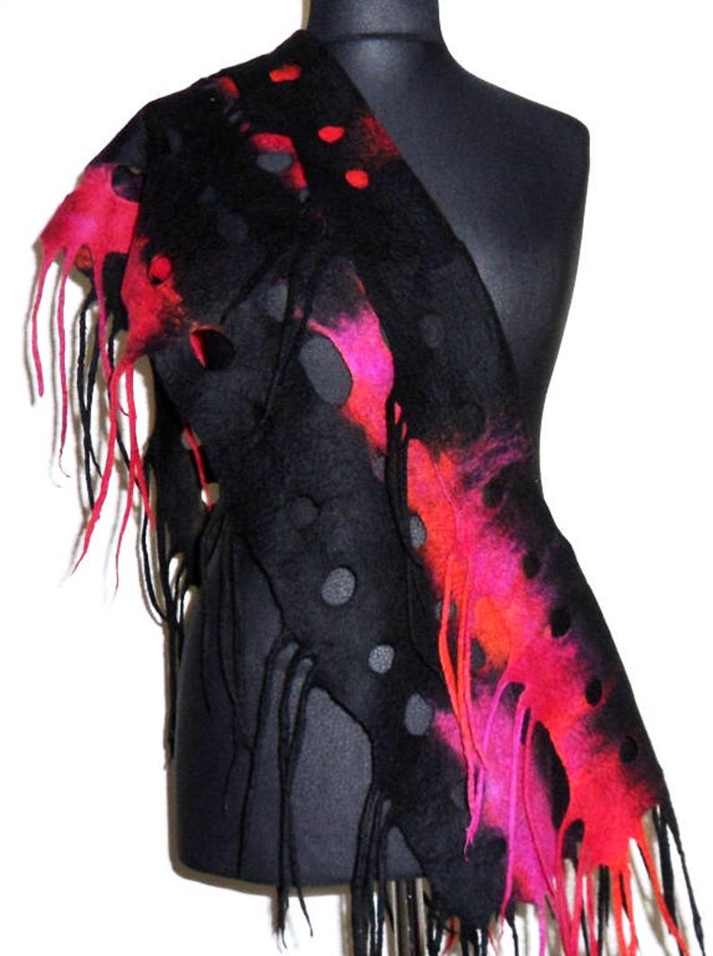 duo shawl felted button