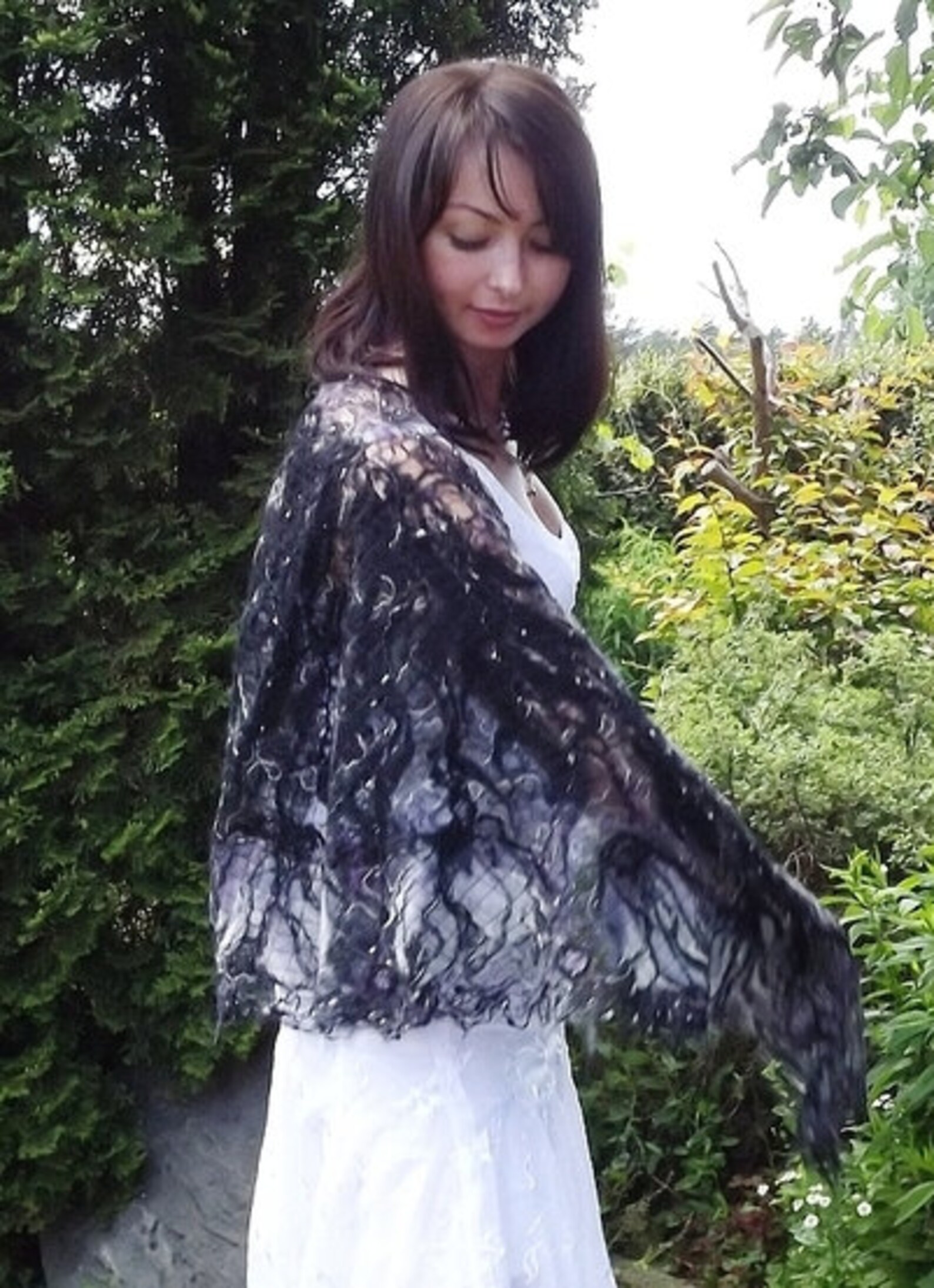 shawl black and white