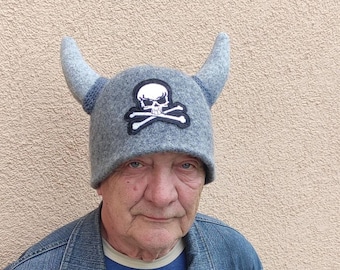 Viking hat Dark gray hat  Cap Accessories Steam Room for men and Woomen Gift Items Sauna Hat Unique birthday gift idea,  Medieval Wool Cap
