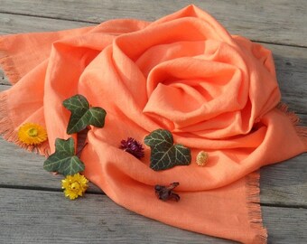 Soft Pure LINEN Scarf,  Summer Scarf   natural scarf   linen fabric  Boho Style Natural Flax Organic Unisex Scarf