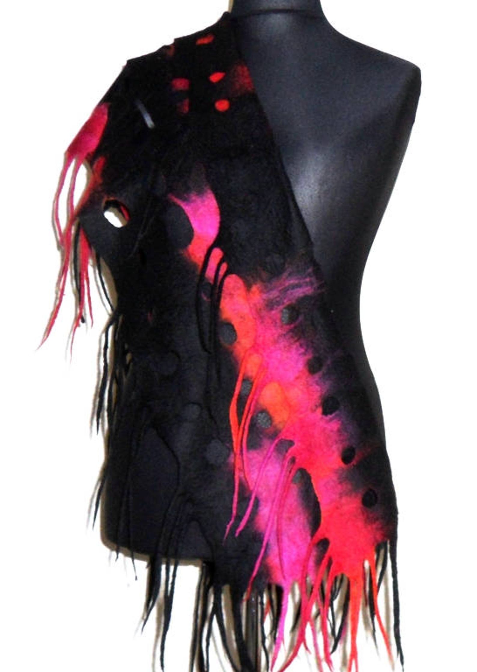 duo shawl felted button