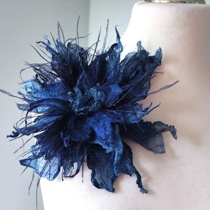 Grote bloemenbroche, Bue-bloemenbroche, corsage, sjaalspeld, handgemaakt, lagenlook, bloemencorsage, bruiloft, cadeau voor haar