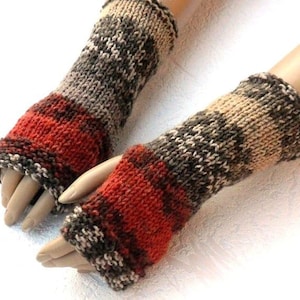 Wool knitted fingerless gloves - Wool arm warmers gloves - Winter gloves mittens - Long fingerless gloves women - Womens mittens fingerless