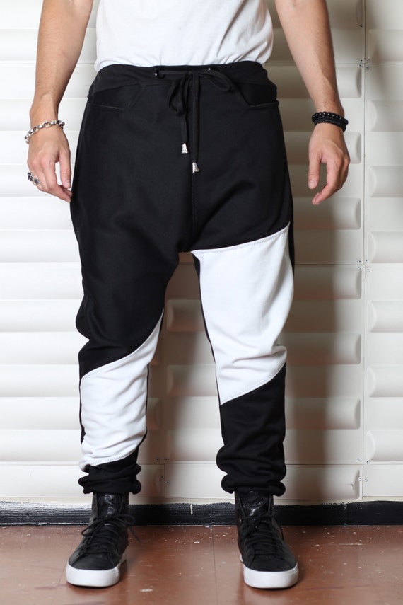 half black and white sweatpants
