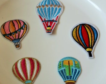 HOT AIR BALLOON PURPLE//YELLOW IRON ON PATCH APPLIQUE