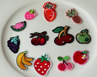 Pack of 20 Mini Strawberry Embroidered Sew Iron On Patch