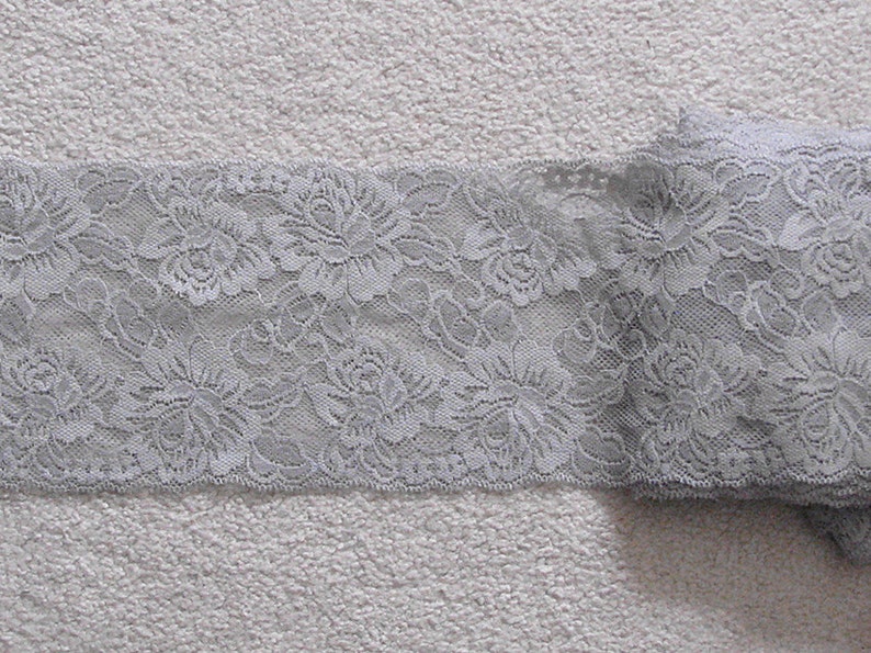 Wholesale bulk lot 20yards gray grey elastic stretch Lace Trim DIY Sewing dress lingerie 14.5cm 5.5inch