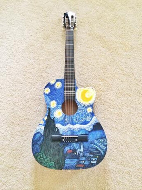 Items similar to Custome HandPainted Acoustic Guitar on Etsy