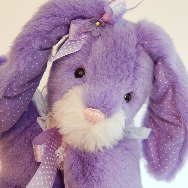 Bella - Bunny Hand Puppet , purple bunny rabbit hand puppet,  plush bunny puppet, hand puppet by TeddyBearsandCompany, rabbit puppet, purple