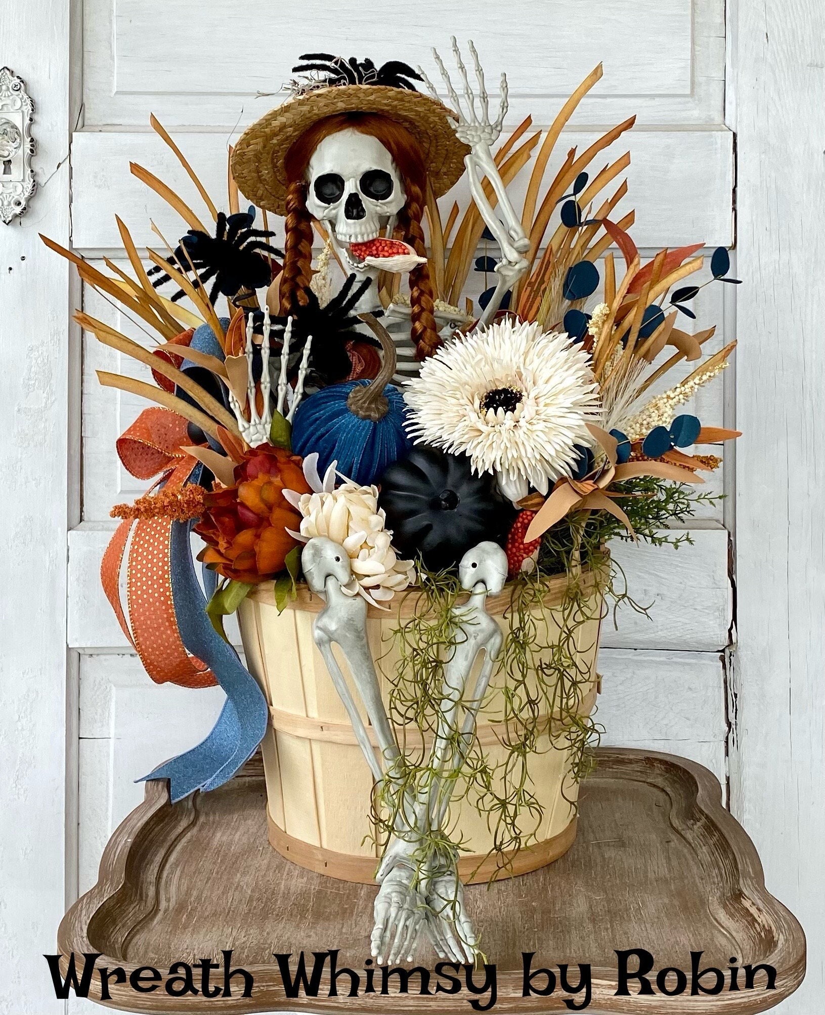 Halloween Skeleton Floral Arrangement