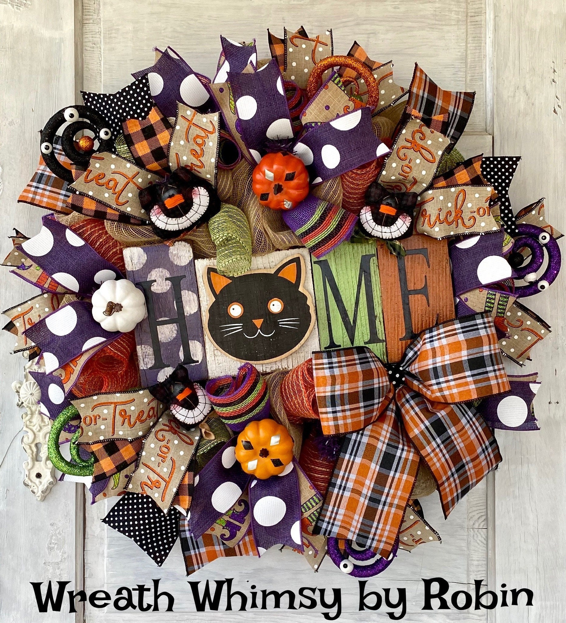 Halloween Wreath, Fall Wreath, Rustic Halloween Wreath, Halloween Cat Wreath, Halloween Welcome Wreath, Halloween Decor, Black Cat Decor