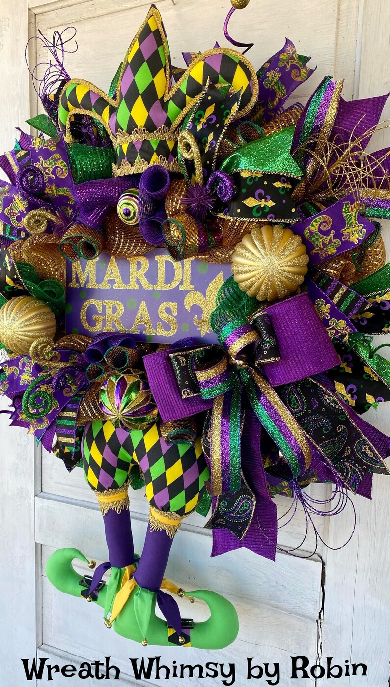 mardi gras jester wreath