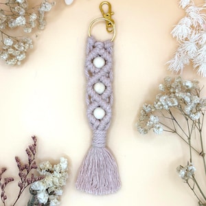 Macrame Beaded Keychain