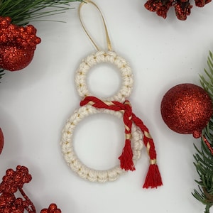 Macrame Snowman Ornament