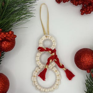 Macrame Snowman Ornament