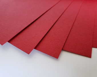 Red Cardstock 80#, Textured, Pack of 100 8.5" x 5.5" Sheets, Scored