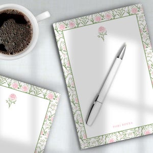 Personalized 5x7 Notepad – 50 Tear-Off Pages – Custom Stationery Gift – Luxe Paper – Grandmillennial Style – Teacher or Mom Gift Idea