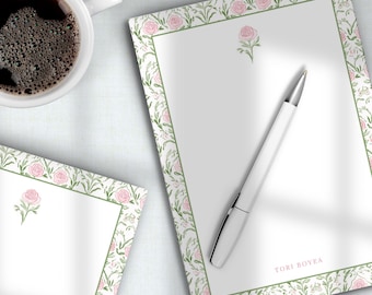 Personalized 5x7 Notepad – 50 Tear-Off Pages – Custom Stationery Gift – Luxe Paper – Grandmillennial Style – Teacher or Mom Gift Idea
