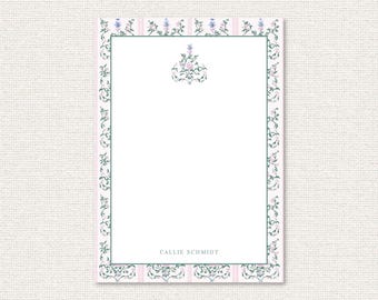 Personalized 5x7 Notepad – 50 Tear-Off Pages – Custom Stationery Gift – Luxe Paper – Grandmillennial Style – Teacher or Mom Gift Idea