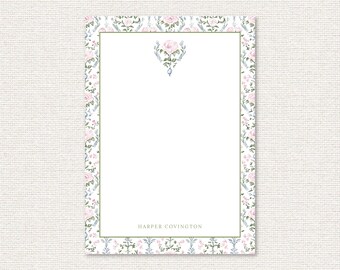 Personalized 5x7 Notepad – 50 Tear-Off Pages – Custom Stationery Gift – Luxe Paper – Grandmillennial Style – Teacher or Mom Gift Idea