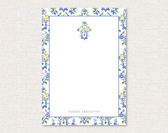 Personalized 5x7 Notepad – 50 Tear-Off Pages – Custom Stationery Gift – Luxe Paper – Grandmillennial Style – Teacher or Mom Gift Idea