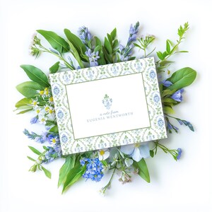 Personalisierte Grußkarten | Grandmillennial | 12er Set DIN A2 Briefpapier | Luxe Papier | Geschenk für Sie, Gastgeberin, Lehrer, Brautjungfer
