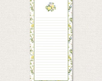 List Notepad – 4.25x9” Tear-Off Pad – 50 Pages – Luxe Paper – Grandmillennial Stationery – Gift for Her – Task Planner