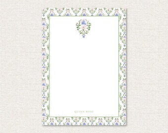 Personalized 5x7 Notepad – 50 Tear-Off Pages – Custom Stationery Gift – Luxe Paper – Grandmillennial Style – Teacher or Mom Gift Idea
