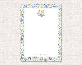 Personalized 5x7 Notepad – 50 Tear-Off Pages – Custom Stationery Gift – Luxe Paper – Grandmillennial Style – Teacher or Mom Gift Idea