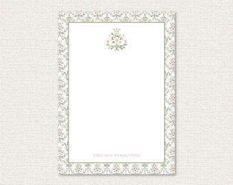 Personalized 5x7 Notepad – 50 Tear-Off Pages – Custom Stationery Gift – Luxe Paper – Grandmillennial Style – Teacher or Mom Gift Idea