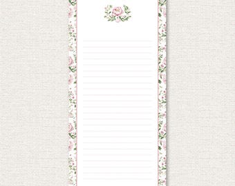 List Notepad – 4.25x9” Tear-Off Pad – 50 Pages – Luxe Paper – Grandmillennial Stationery – Gift for Her – Task Planner