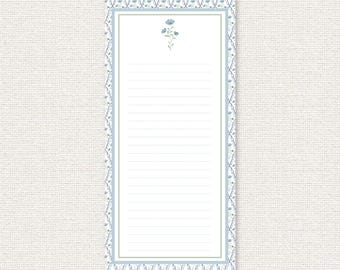 List Notepad – 4.25x9” Tear-Off Pad – 50 Pages – Luxe Paper – Grandmillennial Stationery – Gift for Her – Task Planner