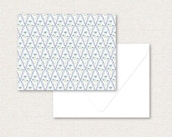 Folded Note Cards | Grandmillennial  | Set of 12 A2 Custom Stationery  | Luxe Paper | Gift for Her, Hostess, Teacher, Bridesmaid