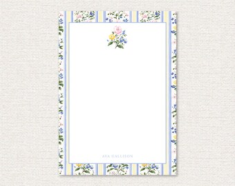 Personalized 5x7 Notepad – 50 Tear-Off Pages – Custom Stationery Gift – Luxe Paper – Grandmillennial Style – Teacher or Mom Gift Idea
