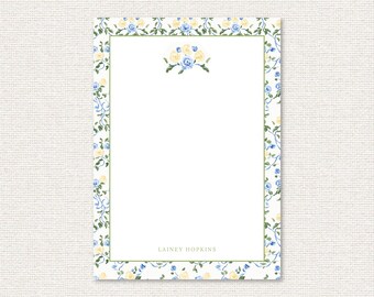 Personalized 5x7 Notepad – 50 Tear-Off Pages – Custom Stationery Gift – Luxe Paper – Grandmillennial Style – Teacher or Mom Gift Idea